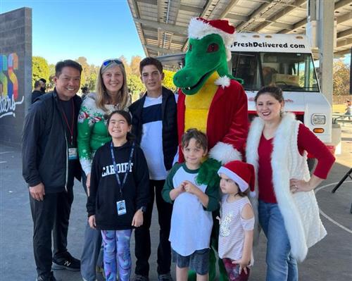 david with parents and students 